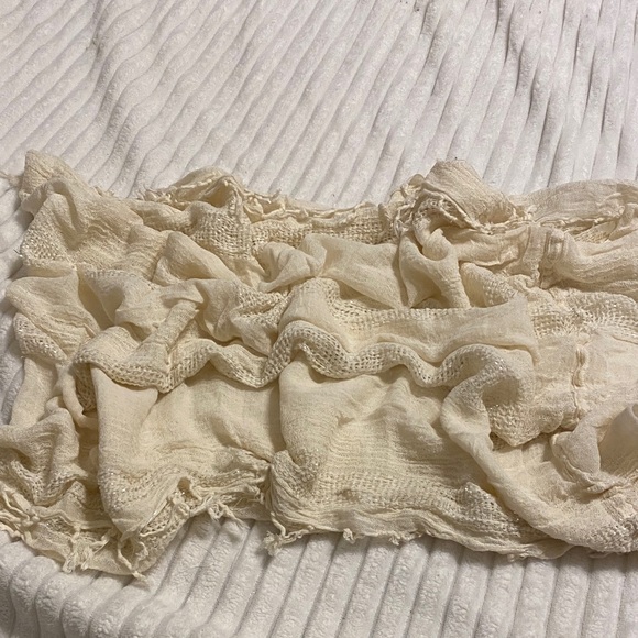 Cream Ruffled Scarf - Picture 1 of 3